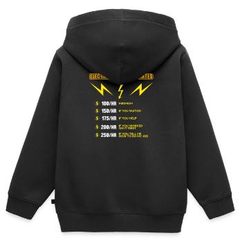 Lustige Handwerker Elektriker Elektroniker Gehalt - Kinder Premium Organic Zip Hoodie - Schwarz - Hinten - AI Model Kid Male (0cm)