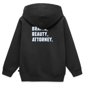 Brains Beauty Future Attorney For A Law Student - Sweat Premium à capuche zippé enfant bio - noir - Dos - AI Model Kid Male (0cm)