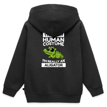 This Is My Human Costume I'm Really An Aligator - Kinder Premium Organic Zip Hoodie - Schwarz - Hinten - AI Model Kid Male (0cm)