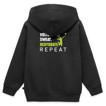 Jeux de balle de train pour un athlète qui - Sweat Premium à capuche zippé enfant bio - noir - Dos - AI Model Kid Male (0cm)