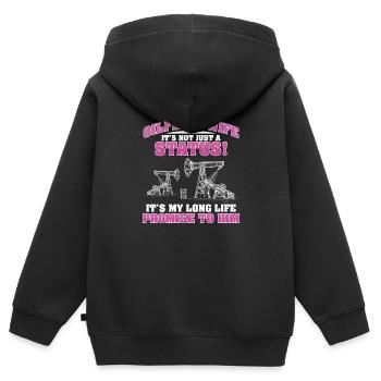 Oilfield Worker Promesse de mariage - Sweat Premium à capuche zippé enfant bio - noir - Dos - AI Model Kid Male (0cm)