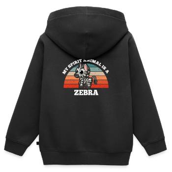 Zebrastreifen Pferd My Spirit Animal Is A Zebra - Kinder Premium Organic Zip Hoodie - Schwarz - Hinten - AI Model Kid Male (0cm)
