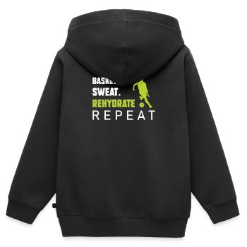 Jeux de balle de train pour un athlète qui - Sweat Premium à capuche zippé enfant bio - noir - Dos - AI Model Kid Male (0cm)