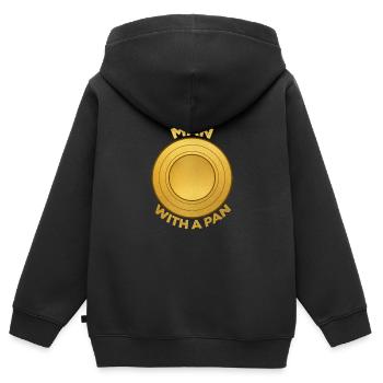 Prospecteur d’or Exploitation minière Pioche de la ruée vers l’or - Sweat Premium à capuche zippé enfant bio - noir - Dos - AI Model Kid Male (0cm)