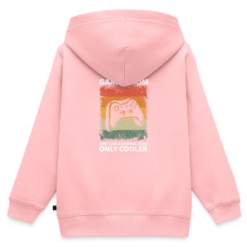 Vintage Gamer Mom Wie Eine Normale Mutter Gaming - Kinder Premium Organic Zip Hoodie - Rosa - Hinten - AI Model Kid Female (0cm)