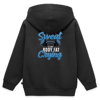 C'est pas la transpiration drôle d'entraînement - Sweat Premium à capuche zippé enfant bio - noir - Dos - AI Model Kid Male (0cm)