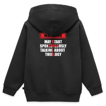 May Start Talking About Theology Pasteur - Sweat Premium à capuche zippé enfant bio - noir - Dos - AI Model Kid Male (0cm)