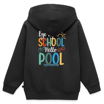 Bye Bye School Hello Pool Teacher Squad Student - Kids Premium Organic Zip-up Hoodie - black - Back - AI Model Kid Male (0cm)