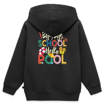 Bye Bye School Hello Pool Teacher Squad Student - Kids Premium Organic Zip-up Hoodie - black - Back - AI Model Kid Male (0cm)