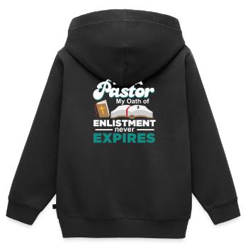 Serment de pasteur amusant théologien professeur - Sweat Premium à capuche zippé enfant bio - noir - Dos - AI Model Kid Male (0cm)