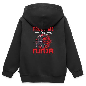 Trust Me I'm A Ninja Lustiges Messer, Kunai - Kinder Premium Organic Zip Hoodie - Schwarz - Hinten - AI Model Kid Male (0cm)