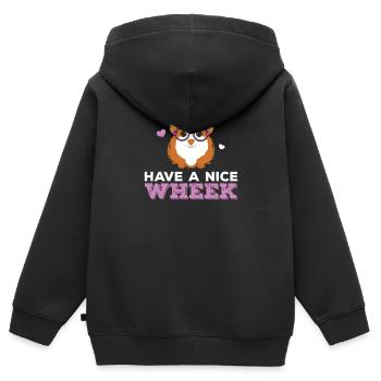 Lustige Meerschweinchen-Woche für einen - Kinder Premium Organic Zip Hoodie - Schwarz - Hinten - AI Model Kid Male (0cm)