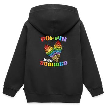 Eiscreme Liebhaber Eis Essen Sommer Eisdiele - Kinder Premium Organic Zip Hoodie - Schwarz - Hinten - AI Model Kid Male (0cm)