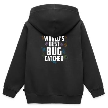 Worlds Best Bug Catcher Funny Entomologist Bug - Kids Premium Organic Zip-up Hoodie - black - Back - AI Model Kid Male (0cm)