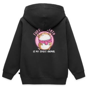 Furry Potato Funny Spirit Animal For Domestic - Kids Premium Organic Zip-up Hoodie - black - Back - AI Model Kid Male (0cm)