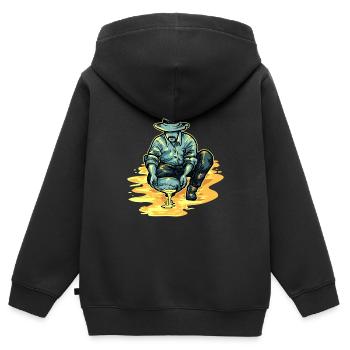 Goldsucher Goldmine Goldwäscher Goldrausch - Kinder Premium Organic Zip Hoodie - Schwarz - Hinten - AI Model Kid Male (0cm)