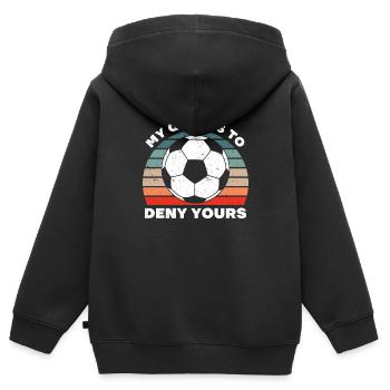 Fußballspieler Torwart Fußball Keeper Tor Elfmeter - Kinder Premium Organic Zip Hoodie - Schwarz - Hinten - AI Model Kid Male (0cm)