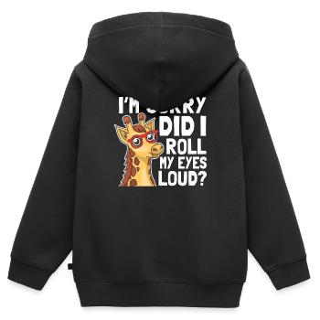 Did I Roll My Eyes Out Loud Sarkasmus Ironie - Kinder Premium Organic Zip Hoodie - Schwarz - Hinten - AI Model Kid Male (0cm)