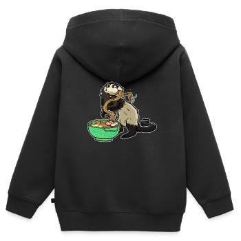 Japanische Nudelsuppe Ramen Kawaii Miso Suppe - Kinder Premium Organic Zip Hoodie - Schwarz - Hinten - AI Model Kid Male (0cm)