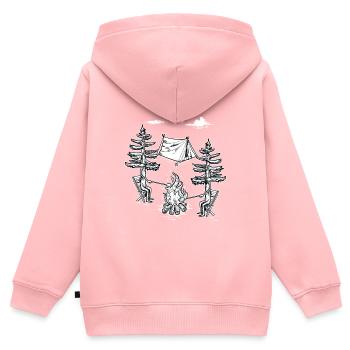 Outdoor Camping Liebhaber Baumhaus Wald Campen - Kinder Premium Organic Zip Hoodie - Rosa - Hinten - AI Model Kid Female (0cm)