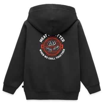 Funny Grilled Meat Humor For Bbq Grillmaster - Kids Premium Organic Zip-up Hoodie - black - Back - AI Model Kid Male (0cm)