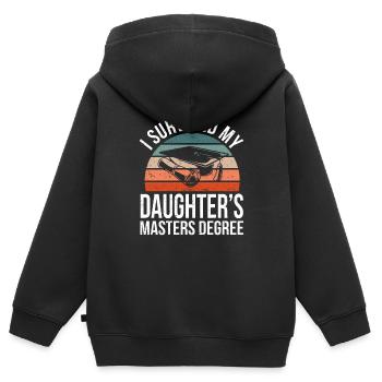 Fille Graduation Abitur Graduation Mama Papa - Sweat Premium à capuche zippé enfant bio - noir - Dos - AI Model Kid Male (0cm)