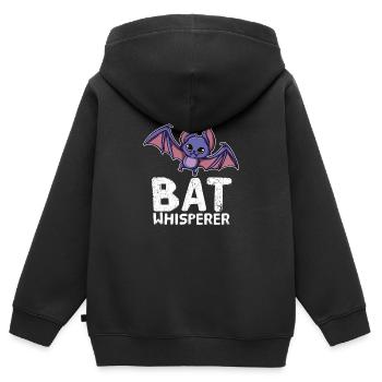 Bat Whisperer Fledermäuse Flughund Vampir - Kinder Premium Organic Zip Hoodie - Schwarz - Hinten - AI Model Kid Male (0cm)