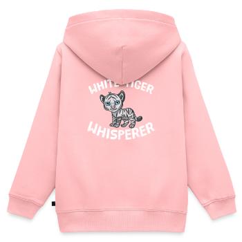 Funny White Tiger Lover White Tiger Whisperer - Kids Premium Organic Zip-up Hoodie - rose - Back - AI Model Kid Female (0cm)