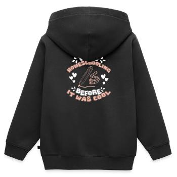 Homeschooling Before It Was Cool Humour Home - Sweat Premium à capuche zippé enfant bio - noir - Dos - AI Model Kid Male (0cm)