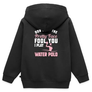 Don't Let The Pretty Face Fool You Funny Water - Sweat Premium à capuche zippé enfant bio - noir - Dos - AI Model Kid Male (0cm)