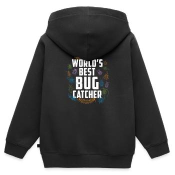 Worlds Best Bug Catcher Funny Entomologist Bug - Kids Premium Organic Zip-up Hoodie - black - Back - AI Model Kid Male (0cm)