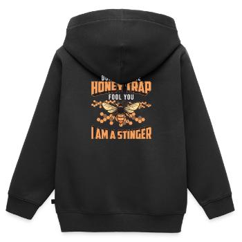 Funny Beekeeping Sarcasm For A Sarcastic - Kids Premium Organic Zip-up Hoodie - black - Back - AI Model Kid Male (0cm)