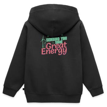Ich schicke Ihnen viel Energie Lustiger - Kinder Premium Organic Zip Hoodie - Schwarz - Hinten - AI Model Kid Male (0cm)
