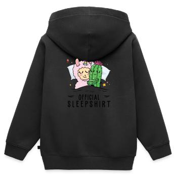 Offizielles Schlafanzug, Einhorn, Umarmungen, - Kinder Premium Organic Zip Hoodie - Schwarz - Hinten - AI Model Kid Male (0cm)