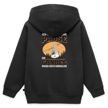 Break, mountain railway, gondola, cable railway, - Kids Premium Organic Zip-up Hoodie - black - Back - AI Model Kid Male (0cm)