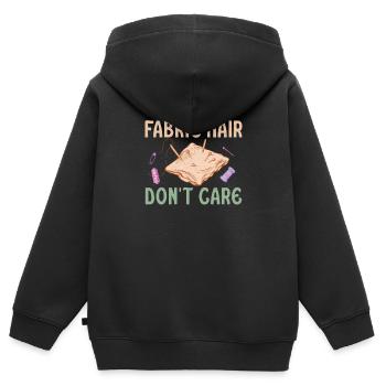 Fabric Hair Funny Machine Quilting Humor For A - Kids Premium Organic Zip-up Hoodie - black - Back - AI Model Kid Male (0cm)