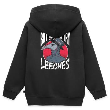 Docteur Docteur Dictons Thérapie de sangsue Épidémie Docteur - Sweat Premium à capuche zippé enfant bio - noir - Dos - AI Model Kid Male (0cm)