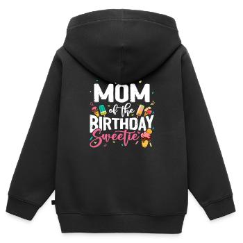 Ice Cream Party Maman Anniversaire B-Day - Sweat Premium à capuche zippé enfant bio - noir - Dos - AI Model Kid Male (0cm)