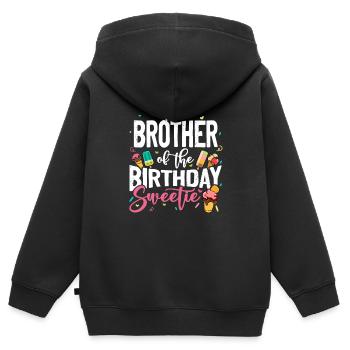 Ice Cream Party Ice Waffle Maker Anniversaire B-Day - Sweat Premium à capuche zippé enfant bio - noir - Dos - AI Model Kid Male (0cm)