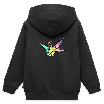 Origami Japan Faltkunst Papier Kranich Japanisch - Kinder Premium Organic Zip Hoodie - Schwarz - Hinten - AI Model Kid Male (0cm)