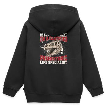 Of Course I'm Right Funny Paléontology For A - Sweat Premium à capuche zippé enfant bio - noir - Dos - AI Model Kid Male (0cm)