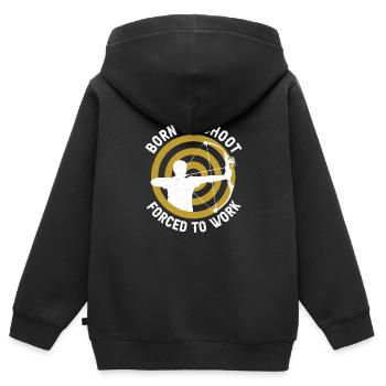 Born To Shoot Funny Archery Bow Shooting Arrow - Kids Premium Organic Zip-up Hoodie - black - Back - AI Model Kid Male (0cm)