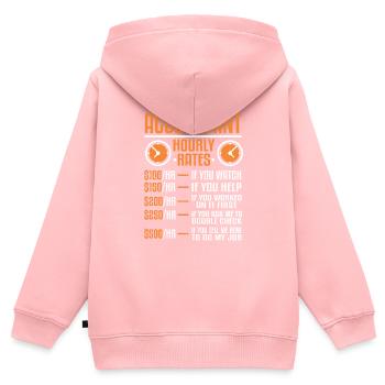 Steuerberate Lustige Buchhalter Sprüche Steuern - Kinder Premium Organic Zip Hoodie - Rosa - Hinten - AI Model Kid Female (0cm)