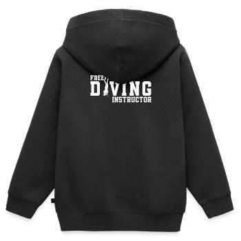 Free Diving Instructor Funny Freediving - Kinder Premium Organic Zip Hoodie - Schwarz - Hinten - AI Model Kid Male (0cm)