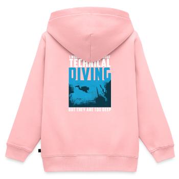 Les blagues sur la plongée technique sont trop - Sweat Premium à capuche zippé enfant bio - rose - Dos - AI Model Kid Female (0cm)