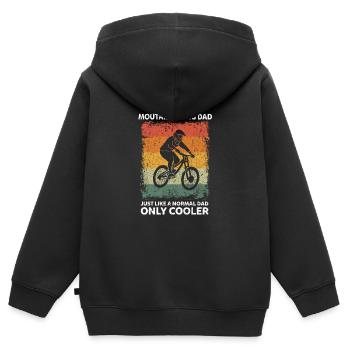 Mountainbiking Papa Lustige Vater Sprüche Vatertag - Kinder Premium Organic Zip Hoodie - Schwarz - Hinten - AI Model Kid Male (0cm)