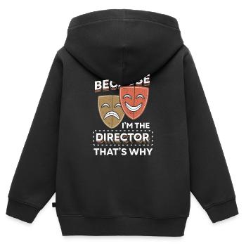 Metteur en scène de théâtre Acteur Drame Scène - Sweat Premium à capuche zippé enfant bio - noir - Dos - AI Model Kid Male (0cm)