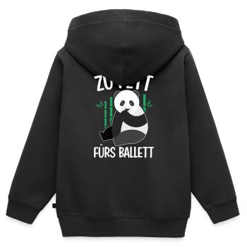Zu Fett Fürs Ballett Panda Ballerina Abnehmen - Kinder Premium Organic Zip Hoodie - Schwarz - Hinten - AI Model Kid Male (0cm)