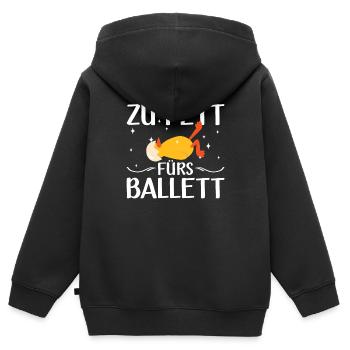 Zu Fett Fürs Ballett Kücken Ballerina Abnehmen - Kinder Premium Organic Zip Hoodie - Schwarz - Hinten - AI Model Kid Male (0cm)