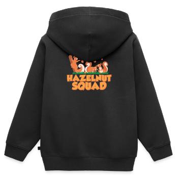 Haselnuss-Eichhörnchen lustige Eichhörnchen für - Kinder Premium Organic Zip Hoodie - Schwarz - Hinten - AI Model Kid Male (0cm)